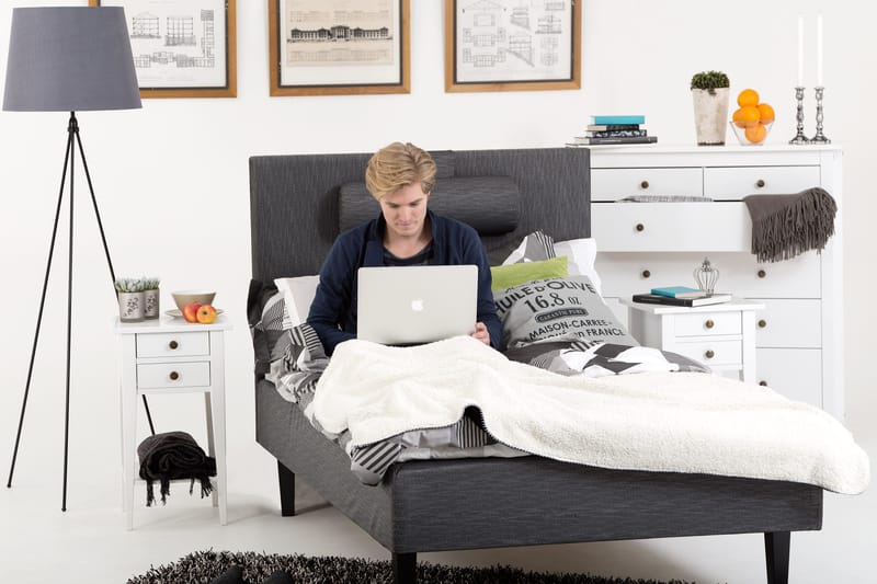 Viken Bas Ramsäng 120x200 Ancona - Ancona Grå - Products - Möbler - Säng - Enkelsäng