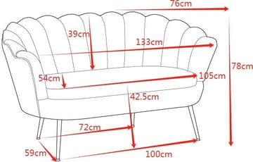 2-sits soffa grön/mässing - Kingsley - Grön - Products - Möbler - Soffa - Sammetssoffa