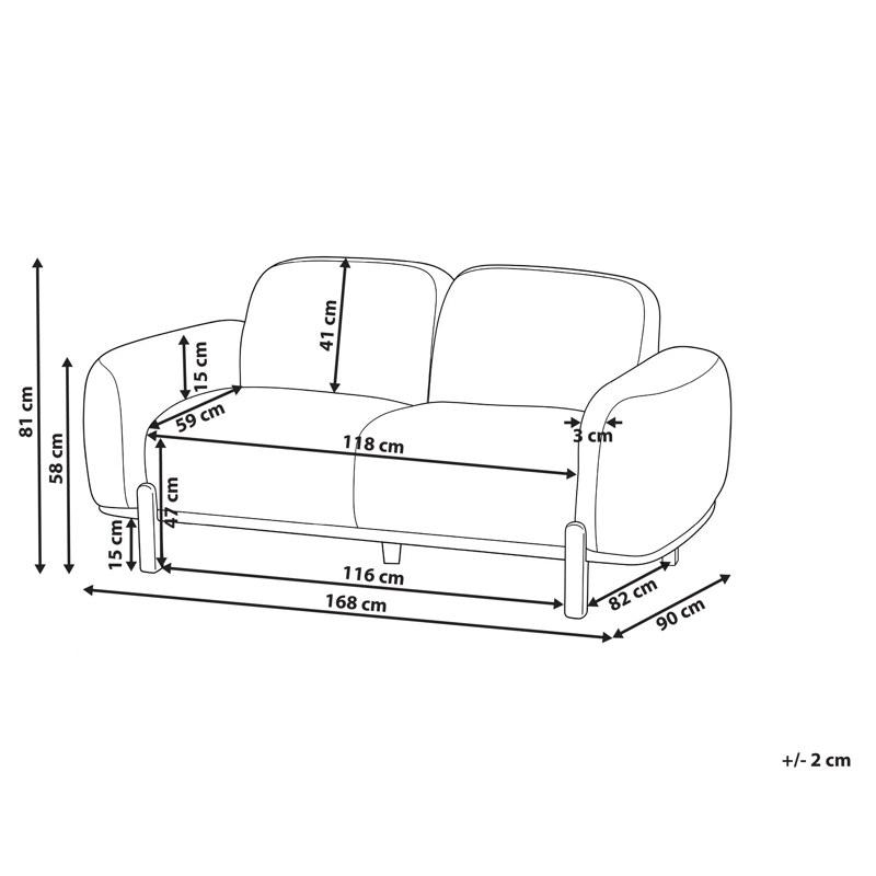 2-sits soffa Odnes i Bouclé - Beige - Products - Möbler - Soffa - 2 sits soffa