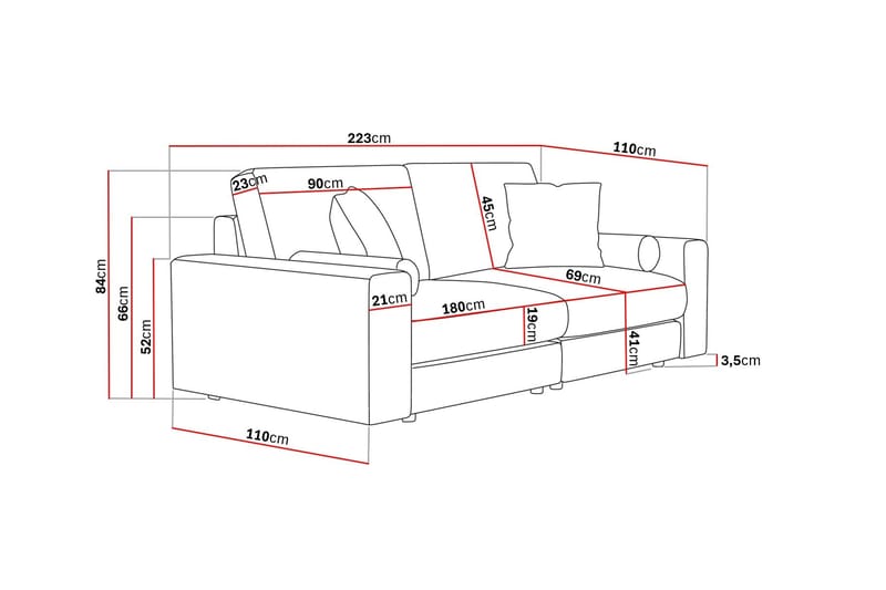 Arken Lyx 3-sits Djup Soffa i Manchester - Greige - Products - Möbler - Soffa - 3 sits soffa