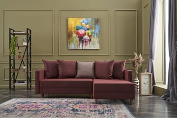 Aydama Bäddsoffa m. Divan 4-sits 192x135 - Röd - Products - Möbler - Soffa - Bäddsoffa - Bäddsoffa divan