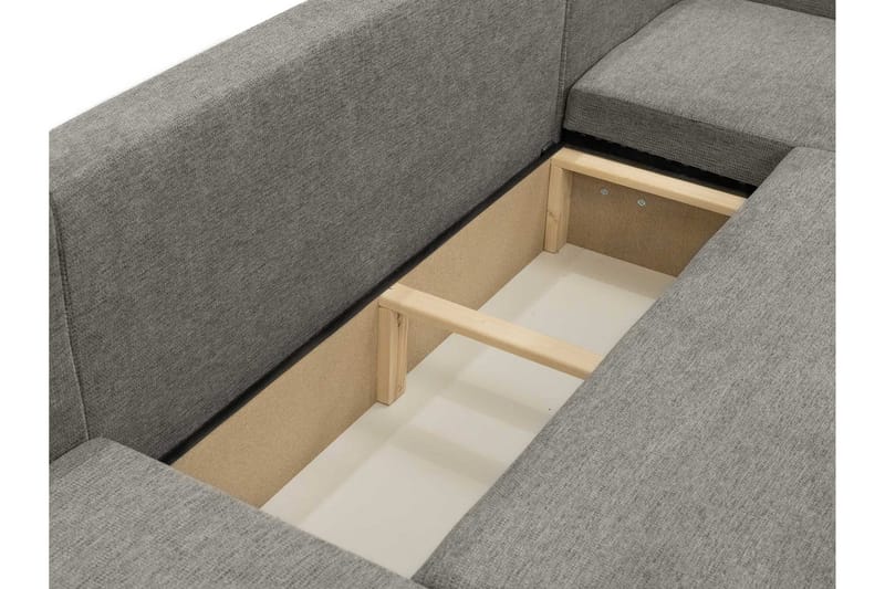 Barile Bäddsoffa Dubbeldivan 4-sits i Plysch - Grå - Products - Möbler - Soffa - Bäddsoffa - U bäddsoffa