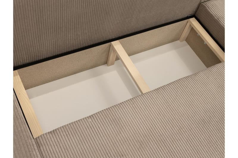 Barile Bäddsoffa med Divan 3-sits i Plysch - Grå - Products - Möbler - Soffa - Bäddsoffa - Bäddsoffa divan