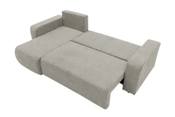 Barile Bäddsoffa med Divan 3-sits i Plysch - Grå - Products - Möbler - Soffa - Bäddsoffa - Bäddsoffa divan