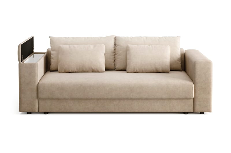 Bergen Extra djup 3-sits Bäddsoffa med Bäddmadrass i Polyesterskum och Tvättbar klädsel - Brun Tyg - Products - Möbler - Soffa - Bäddsoffa - 3 sits bäddsoffa