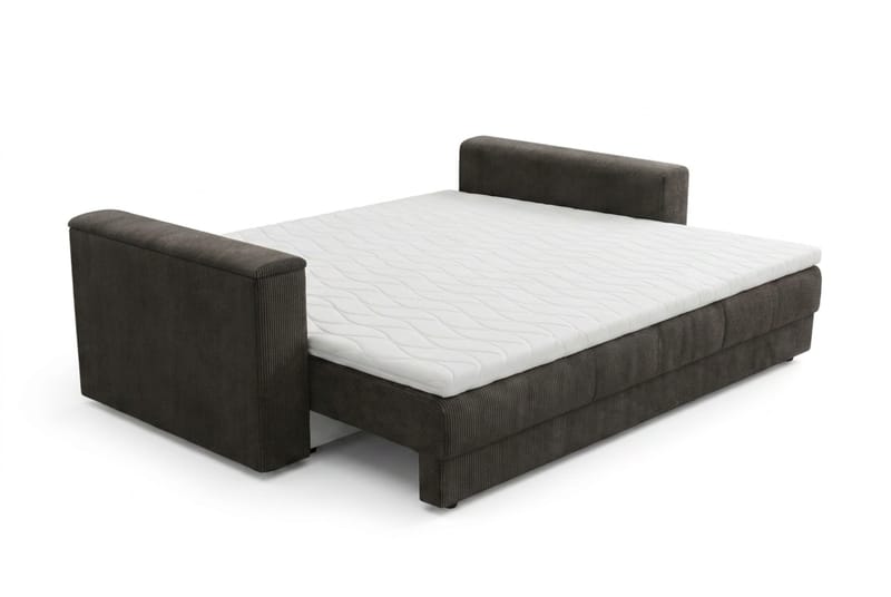 Bergen Extra djup 3-sits Bäddsoffa med Bäddmadrass i Polyesterskum Vändbar Sommar- & Vintersida och Tvättbar klädsel - Mörkgrå - Products - Möbler - Soffa - Bäddsoffa - 3 sits bäddsoffa