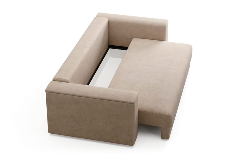 Bergen Extra djup 3-sits Bäddsoffa med Bäddmadrass i Polyesterskum och Tvättbar klädsel - Brun Tyg - Products - Möbler - Soffa - Bäddsoffa - 3 sits bäddsoffa
