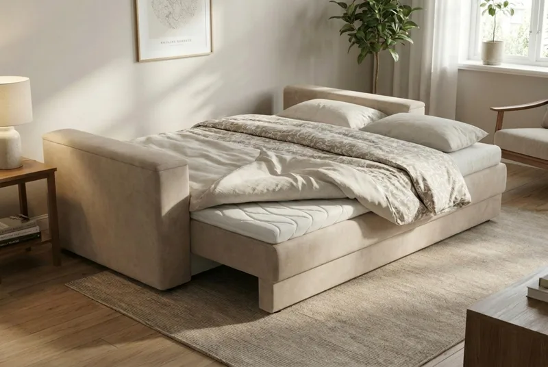 Bergen Extra djup 3-sits Bäddsoffa med Bäddmadrass i Polyesterskum och Tvättbar klädsel - Brun Tyg - Products - Möbler - Soffa - Bäddsoffa - 3 sits bäddsoffa