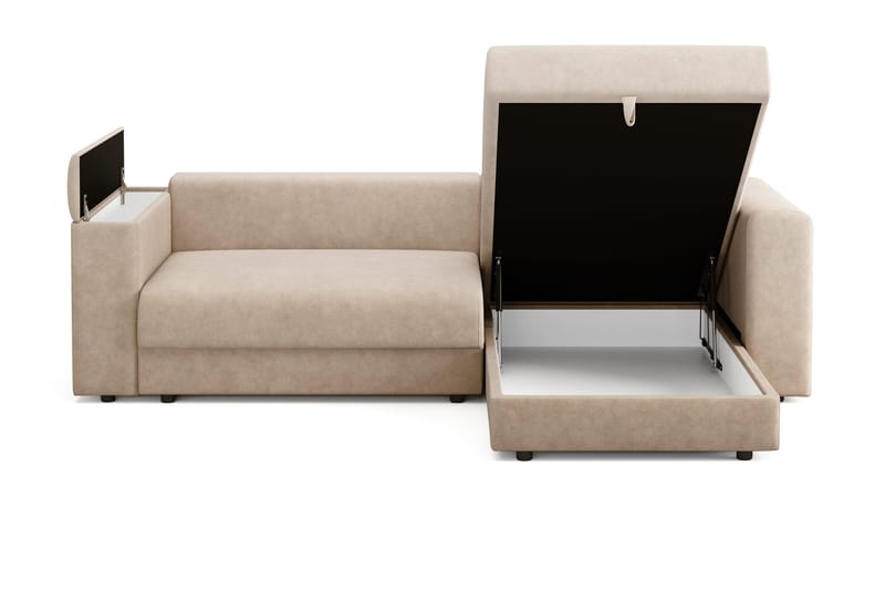 Bergen Extra djup 3-sits Bäddsoffa med Divan och Bäddmadrass i Latex och Tvättbar klädsel - Beige Tyg - Products - Möbler - Soffa - Bäddsoffa - Bäddsoffa divan