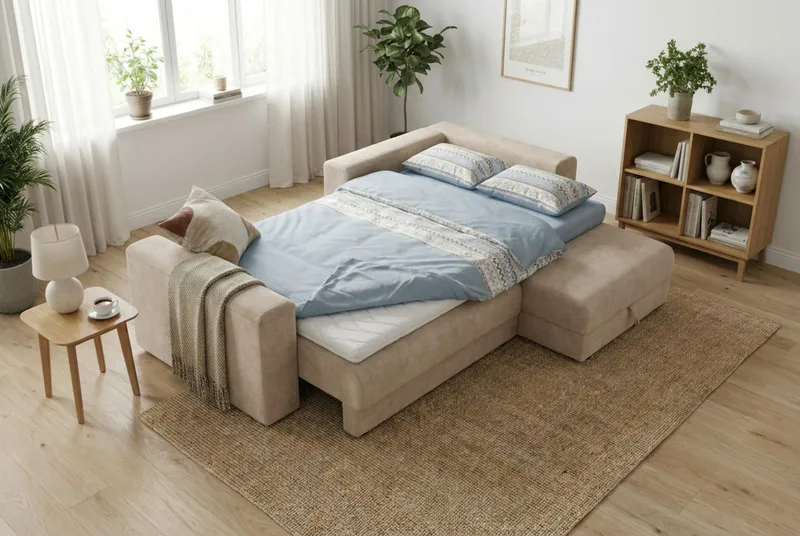 Bergen Extra djup 3-sits Bäddsoffa med Divan och Bäddmadrass i Memoryskum och Tvättbar klädsel - Beige - Products - Möbler - Soffa - Bäddsoffa - Bäddsoffa divan