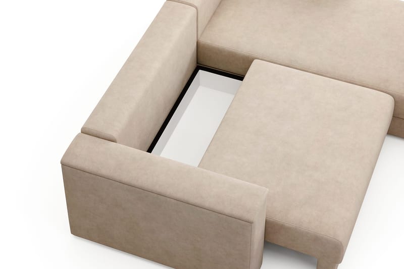 Bergen Extra djup 3-sits Bäddsoffa med Divan och Bäddmadrass i Memoryskum och Tvättbar klädsel - Beige - Products - Möbler - Soffa - Bäddsoffa - Bäddsoffa divan
