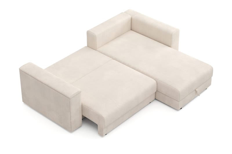 Bergen Extra djup 3-sits Bäddsoffa med Divan och Bäddmadrass i Polyesterskum Vändbar Sommar- & Vintersida och Tvättbar klädsel - Beige - Products - Möbler - Soffa - Bäddsoffa - Bäddsoffa divan