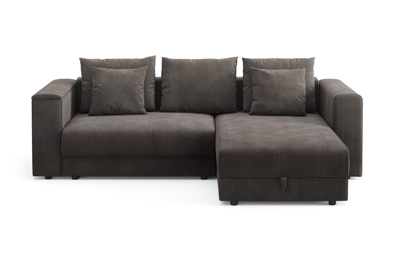 Bergen Extra djup 3-sits Bäddsoffa med Divan och Bäddmadrass i Polyesterskum och Tvättbar klädsel, Taupe