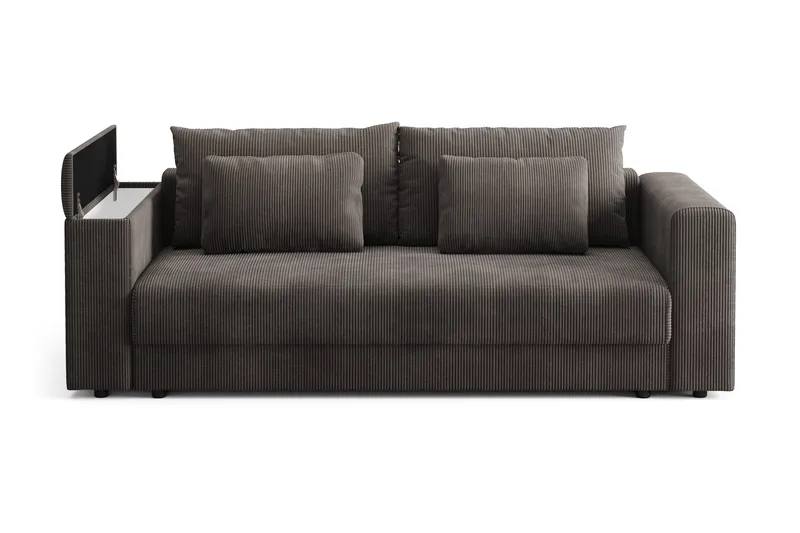 Bergen Extra Djup 3-sits Bäddsoffa med förvaring i manchester - Mörkgrå - Products - Möbler - Soffa - Bäddsoffa - 3 sits bäddsoffa