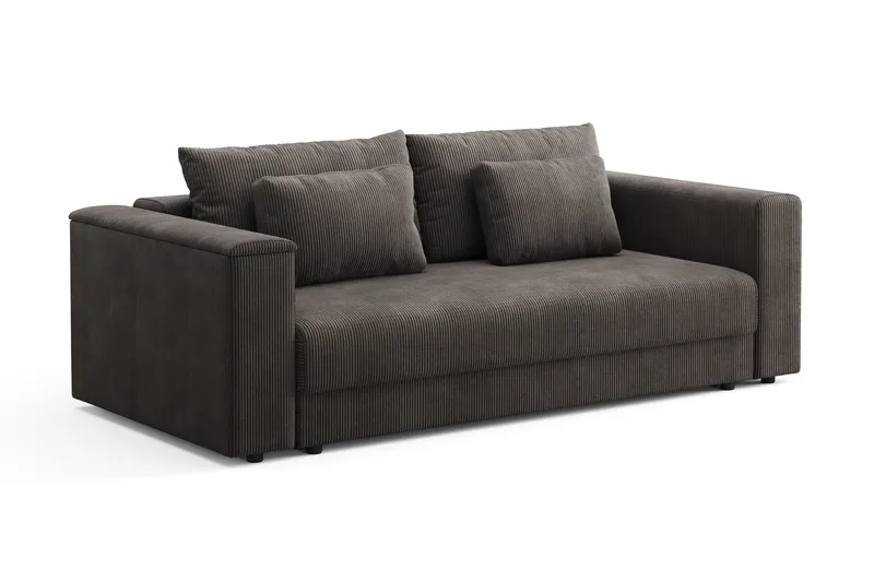 Bergen Extra Djup 3-sits Bäddsoffa med förvaring i manchester - Mörkgrå - Products - Möbler - Soffa - Bäddsoffa - 3 sits bäddsoffa
