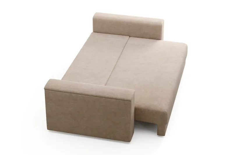 Bergen Extra Djup Framåtbäddad 3-sits Bäddsoffa med förvaring - Beige - Products - Möbler - Soffa - Bäddsoffa - 3 sits bäddsoffa