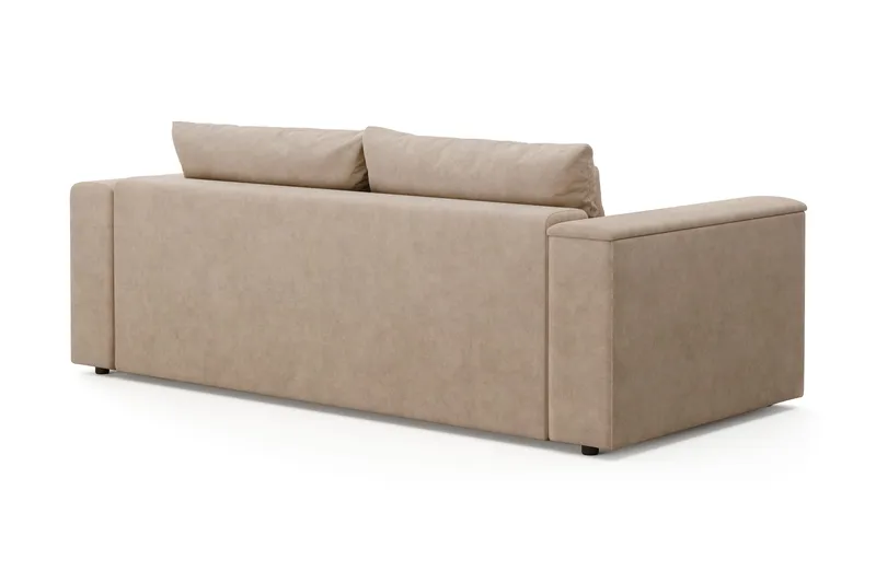 Bergen Extra Djup Framåtbäddad 3-sits Bäddsoffa med förvaring - Beige - Products - Möbler - Soffa - Bäddsoffa - 3 sits bäddsoffa
