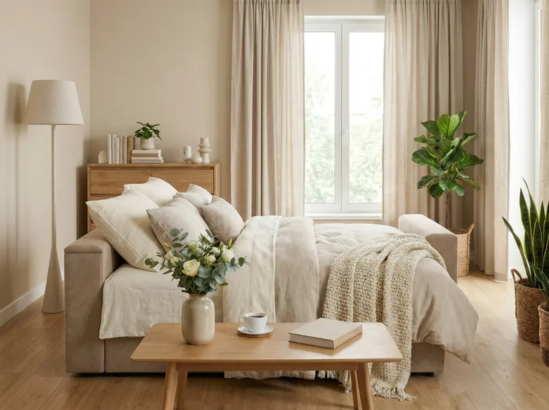 Bergen Extra Djup Framåtbäddad 3-sits Bäddsoffa med förvaring - Beige - Products - Möbler - Soffa - Bäddsoffa - 3 sits bäddsoffa