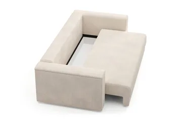 Bergen Extra Djup Framåtbäddad 3-sits Bäddsoffa med förvaring i manchester - Beige - Products - Möbler - Soffa - Bäddsoffa - 3 sits bäddsoffa