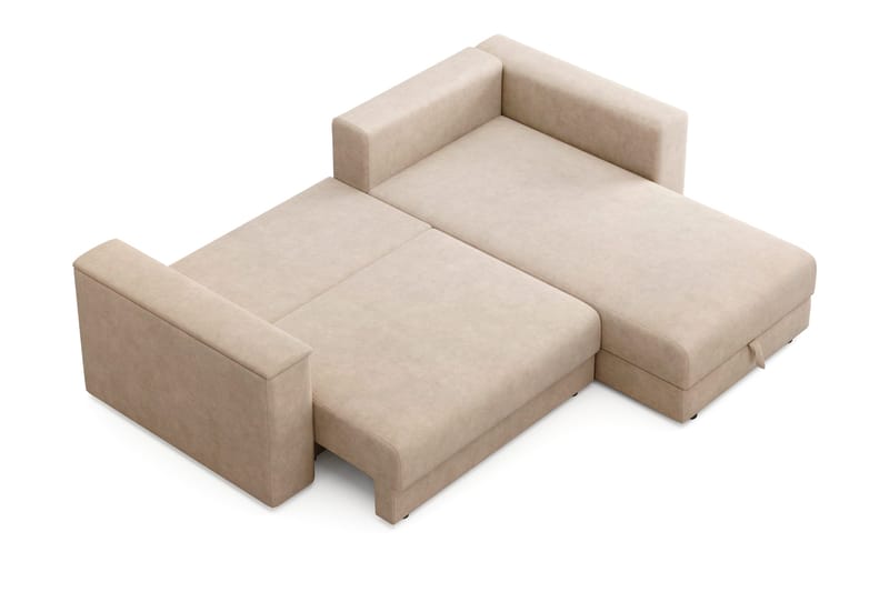 Bergen Extra Djup Framåtbäddad 3-sits Bäddsoffa med vändbar divan och förvaring - Beige - Products - Möbler - Soffa - Bäddsoffa - Bäddsoffa divan