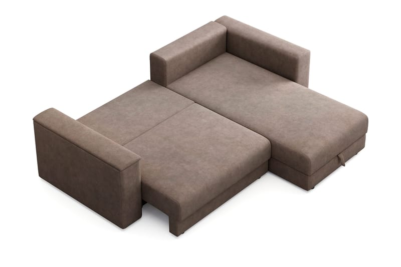 Bergen Extra Djup Framåtbäddad 3-sits Bäddsoffa med vändbar divan och förvaring - Brun - Products - Möbler - Soffa - Bäddsoffa - Bäddsoffa divan
