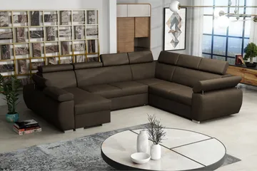 Boston Hörnsoffa Vänster - Brun - Products - Möbler - Soffa - Bäddsoffa - Hörnbäddsoffa