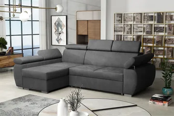 Boston Hörnsoffa Vänster - Mörkgrå - Products - Möbler - Soffa - Bäddsoffa - Bäddsoffa divan