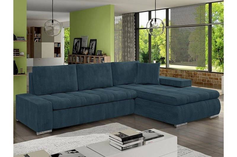 Cerys 3-sits Hörnbäddsoffa Dark blue - Products - Möbler - Soffa - Bäddsoffa - Hörnbäddsoffa
