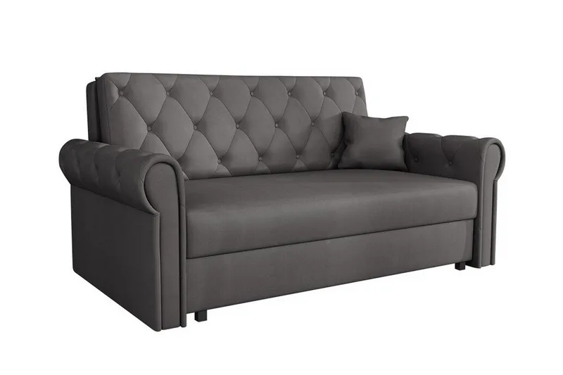 Denegal 2-sits liten bäddsoffa i Plysch, Grå