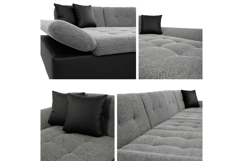 Dewitt Bäddsoffa Dubbeldivan 5-sits - Svart - Products - Möbler - Soffa - Bäddsoffa - U bäddsoffa