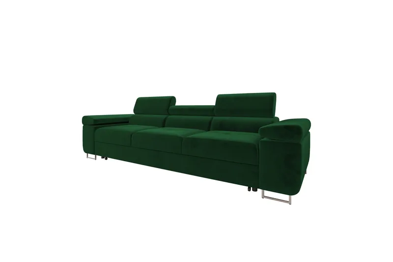 Gabina Bäddsoffa 3-sits i Plysch - Grön - Products - Möbler - Soffa - Bäddsoffa - 3 sits bäddsoffa