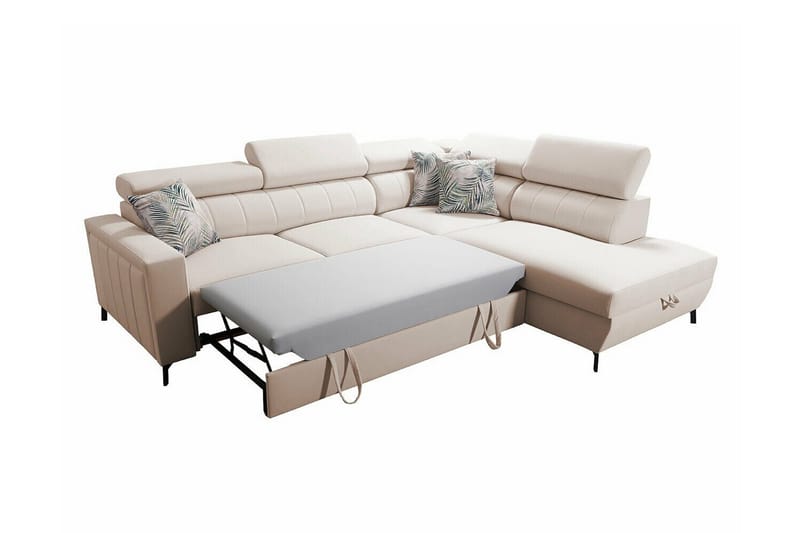 Galbally 3-sits Hörnbäddsoffa Light pink - Products - Möbler - Soffa - Bäddsoffa - Hörnbäddsoffa