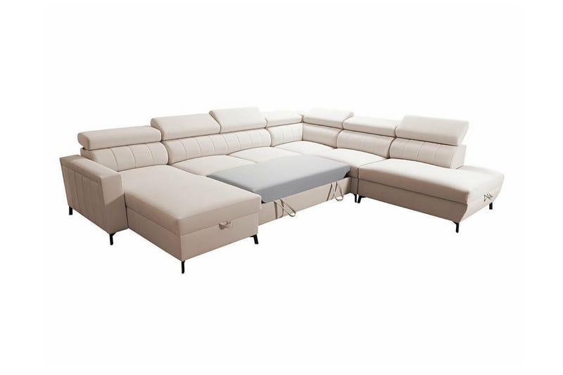 Galbally 5-sits Hörnbäddsoffa Light grey/Dark grey - Products - Möbler - Soffa - Bäddsoffa - Hörnbäddsoffa