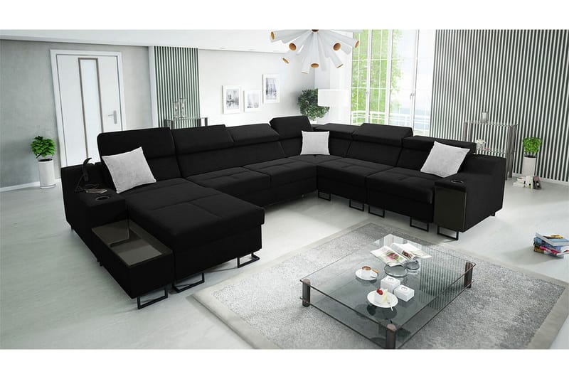 Galbally 5-sits Hörnsoffa Black - Products - Möbler - Soffa - Bäddsoffa - Hörnbäddsoffa