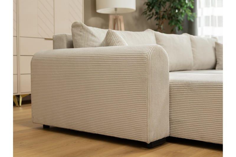 Handda Bäddsoffa med Divan 3-sits i Bouclé - Beige - Products - Möbler - Soffa - Bäddsoffa - Bäddsoffa divan