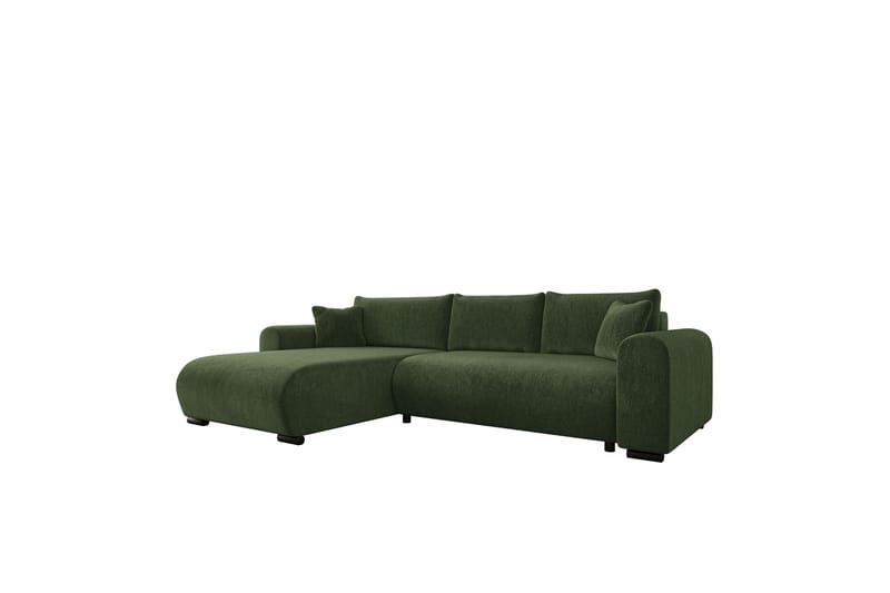 Handda Bäddsoffa med Divan 3-sits i Chenille - Grön - Products - Möbler - Soffa - Bäddsoffa - Bäddsoffa divan