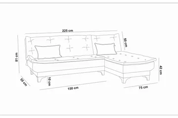 Hunterville Bäddsoffa m. Divan 4-sits - Grön - Products - Möbler - Soffa - Bäddsoffa - Bäddsoffa divan