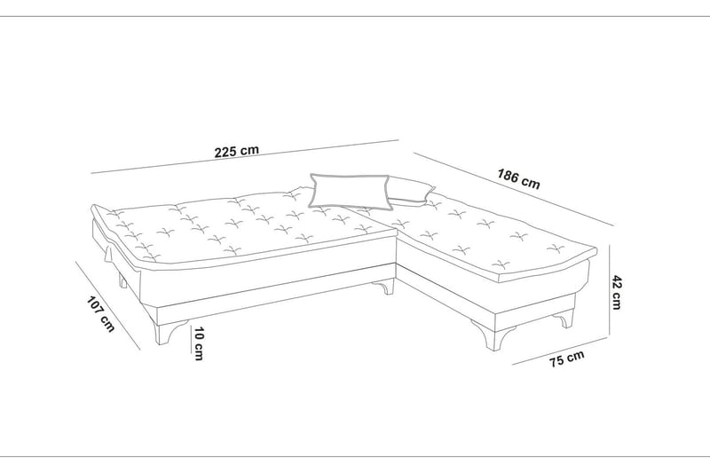 Hunterville Bäddsoffa m. Divan 4-sits - Grön - Products - Möbler - Soffa - Bäddsoffa - Bäddsoffa divan