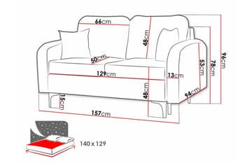 Knocklong 2-sits Bäddsoffa Black - Products - Möbler - Soffa - Bäddsoffa - Bäddsoffa längsbäddad