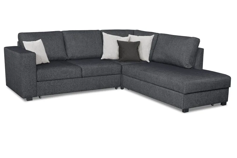 Leo Bäddsoffa 3-sits med Schäslong Höger - Mörkgrå - Products - Möbler - Soffa - Bäddsoffa - Bäddsoffa divan
