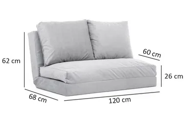 Maydena Bäddsoffa 2-sits 120x185 - Grå - Products - Möbler - Soffa - Bäddsoffa - 2 sits bäddsoffa