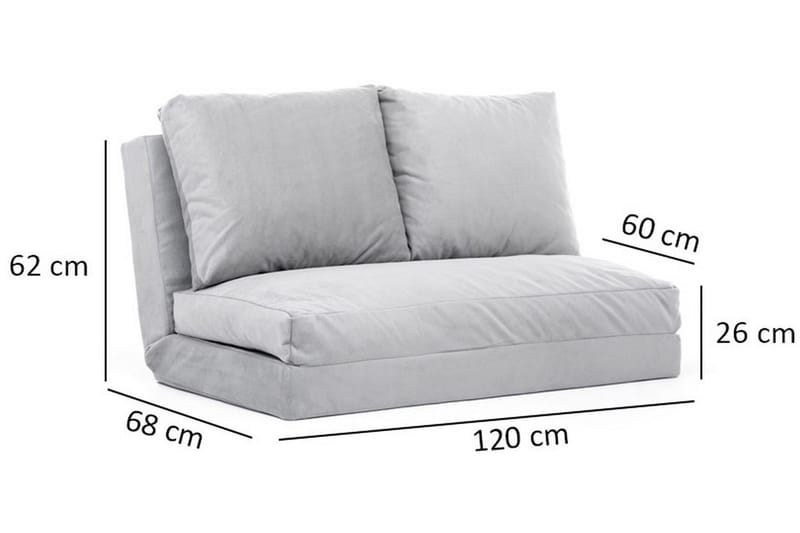 Maydena Bäddsoffa 2-sits 120x185 - Grå - Products - Möbler - Soffa - Bäddsoffa - 2 sits bäddsoffa