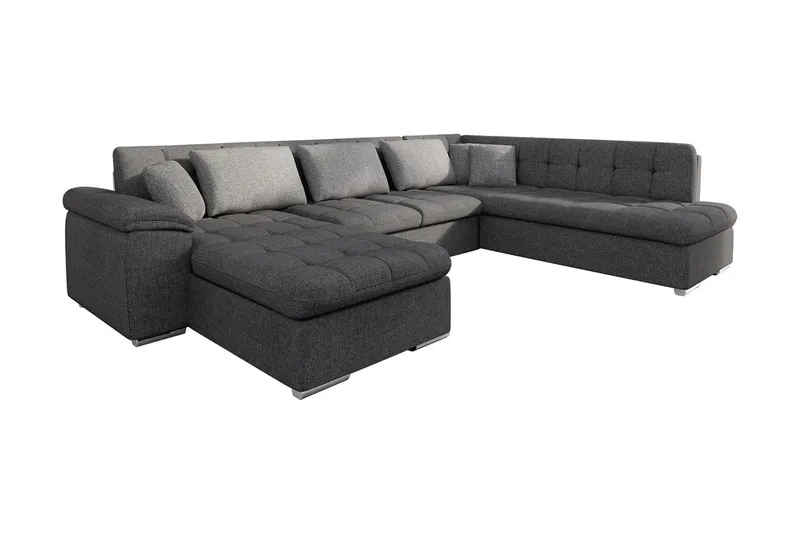 Niko U-Bäddsoffa 350x205x76 cm Divan Vänster, Grå
