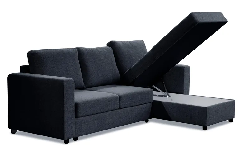 Paris Bäddsoffa 3-sits med Divan Vändbar - Mörkgrå - Products - Möbler - Soffa - Bäddsoffa - Bäddsoffa divan