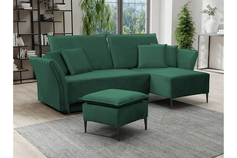 Staffin 3-sits Hörnbäddsoffa Dark green - Products - Möbler - Soffa - Bäddsoffa - Hörnbäddsoffa