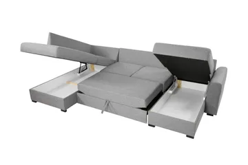 Taberk Bäddsoffa med Divan och Schäslong 4-sits - Grå - Products - Möbler - Soffa - Bäddsoffa - Bäddsoffa divan