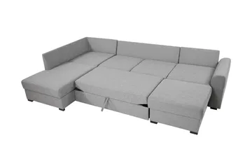 Taberk Bäddsoffa med Divan och Schäslong 4-sits - Grå - Products - Möbler - Soffa - Bäddsoffa - Bäddsoffa divan