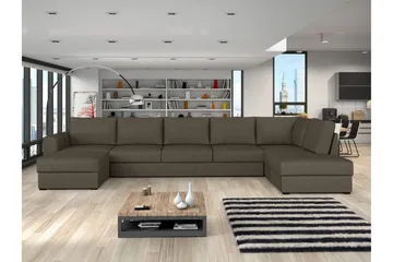 Taberk Bäddsoffa med Divan och Schäslong 5-sits - Brun - Products - Möbler - Soffa - Bäddsoffa - Bäddsoffa divan