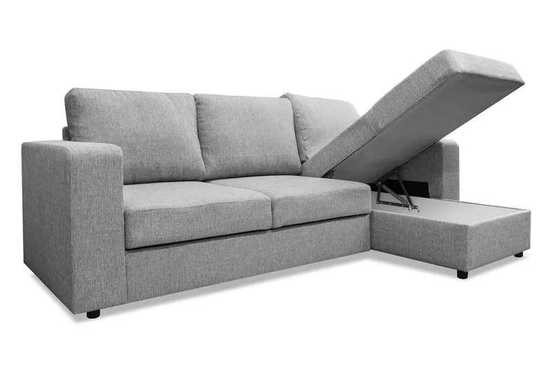 Verona Djup Bäddsoffa 3 sits med Divan Vändbar - Ljusgrå - Products - Möbler - Soffa - Bäddsoffa - Bäddsoffa divan
