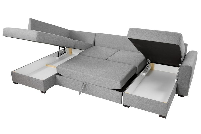 Wilma 6-sits Bäddsoffa - Mörkgrå/Svart - Products - Möbler - Soffa - Bäddsoffa - Bäddsoffa längsbäddad